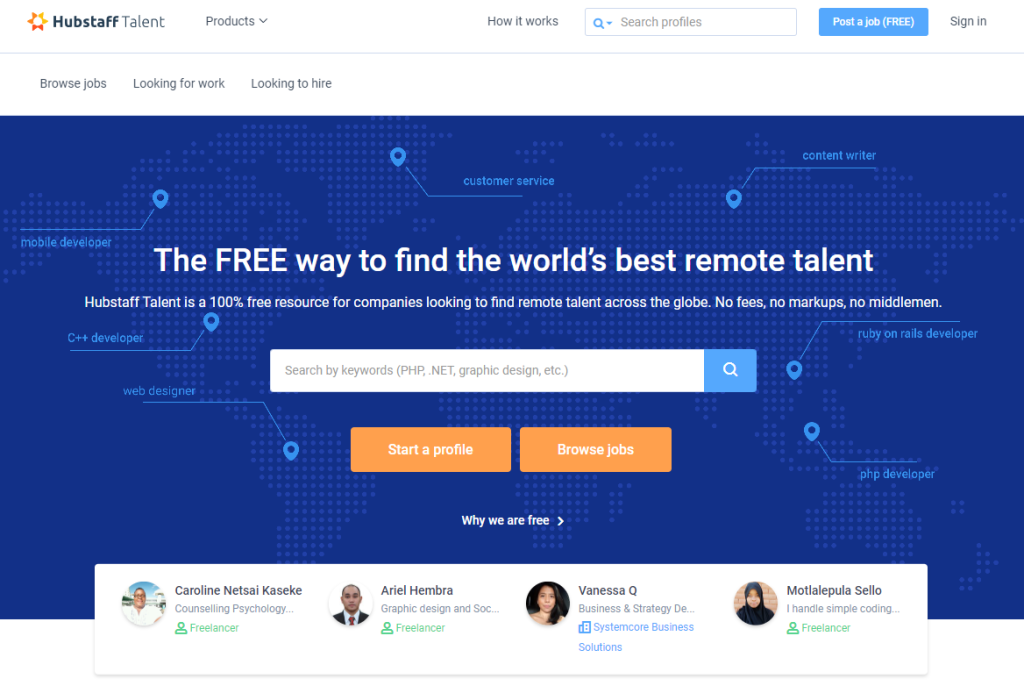 plateformes freelance Hubstaff talent